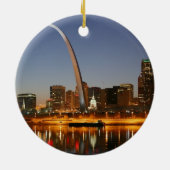 夜の出入口のアーチセントルイスミシシッピー セラミックオーナメント (裏面)