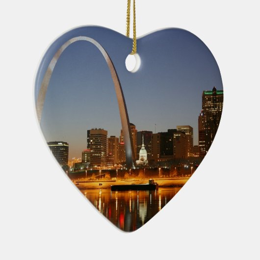 夜の出入口のアーチセントルイスミシシッピー セラミックオーナメント (右)