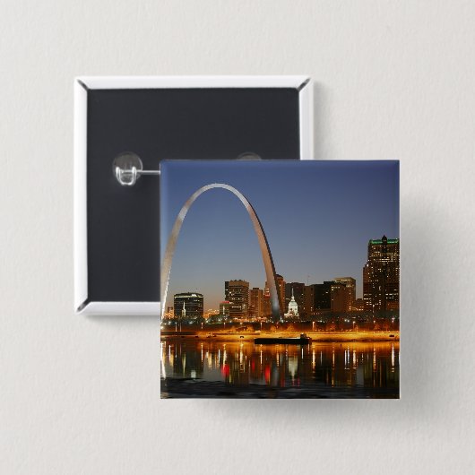 夜の出入口のアーチセントルイスミシシッピー 缶バッジ (正面&裏面)