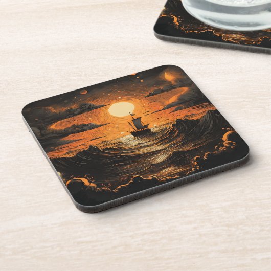 夜の出帆船 コースター (左側)