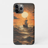 夜の出帆船 iPhoneケース (裏面)