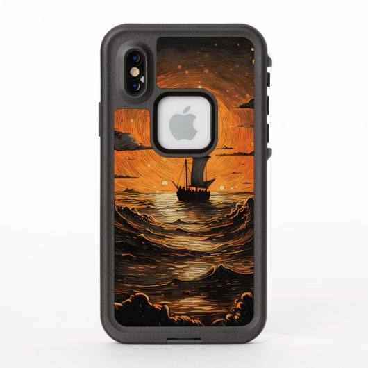 夜の出帆船 LifeProof iPhoneケース (裏面)