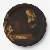 夜の出生(イエスの誕生、クリスマス) ペーパープレート (正面)