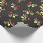 夜の分散させた白熱［赤熱］光を放つなホタル ラッピングペーパー (角)