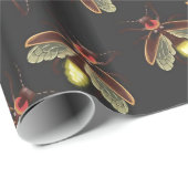 夜の分散させた白熱［赤熱］光を放つなホタル ラッピングペーパー (ロールコーナー)