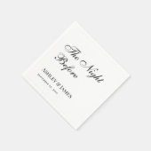 夜の前に白黒のリハーサルシンプルディナー スタンダードカクテルナプキン (角)