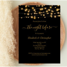 夜の前に黒い金ゴールドライトリハーサルディナー