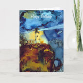 夜の割れた石の灯台 カード (正面)