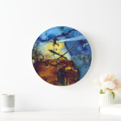 夜の割れた石の灯台 ラージ壁時計 (ホーム)