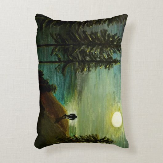 "夜の創造物" -ビッグフットのサスカッチの枕 アクセントクッション (正面(垂直))