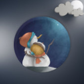 夜の可愛い雪だるま星のクリスマスを見て ペーパープレート