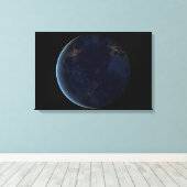 夜の地球の都市灯 キャンバスプリント (インサイチュ (ウッドフロア))