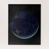 夜の地球の都市灯 ジグソーパズル (縦)