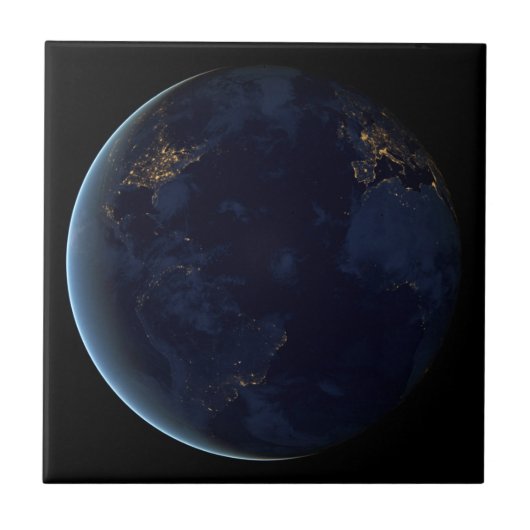 夜の地球の都市灯 タイル (正面)