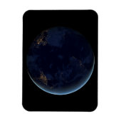 夜の地球の都市灯 マグネット (縦)