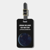 夜の地球の都市灯 ラゲッジタグ (正面縦)