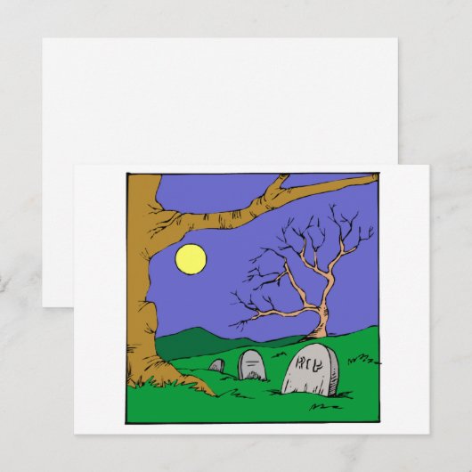 夜の墓地 ポストカード (正面/裏面)