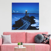 夜の壁のライトハウス海 キャンバスプリント (インサイチュ (リビング))