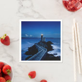 夜の壁のライトハウス海 スタンダードカクテルナプキン (インサイチュ)