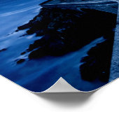 夜の壁のライトハウス海 ポスター (角)