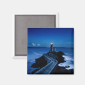 夜の壁のライトハウス海 マグネット (正面/裏面)