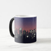 夜の夕日に自分の街を作成 モーフィングマグカップ (正面左)