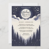 夜の夕焼け 月 雲 黄昏 ブライダルシャワー 招待状 (正面)