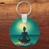 夜の夜に夜の夜の夜のヨガ瞑想ポーズ キーホルダー (正面)