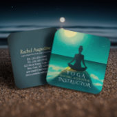 夜の夜に夜の夜の夜のヨガ瞑想ポーズ スクエア名刺