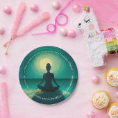 夜の夜に夜の夜の夜のヨガ瞑想ポーズ ペーパープレート (パーティー)