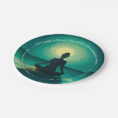 夜の夜に夜の夜の夜のヨガ瞑想ポーズ ペーパープレート (アングル)