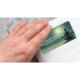 夜の夜に夜の夜の夜のヨガ瞑想ポーズ ラベル