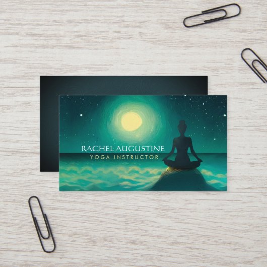 夜の夜に夜の夜の夜のヨガ瞑想ポーズ 名刺 (正面/裏面インサイチュ)