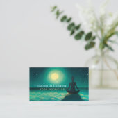 夜の夜に夜の夜の夜のヨガ瞑想ポーズ 名刺 (スタンド正面)