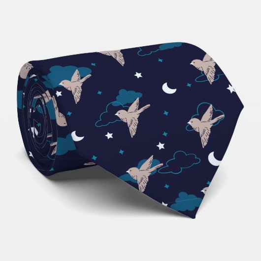 夜の夜行性の鳥 ネクタイ (ロール)
