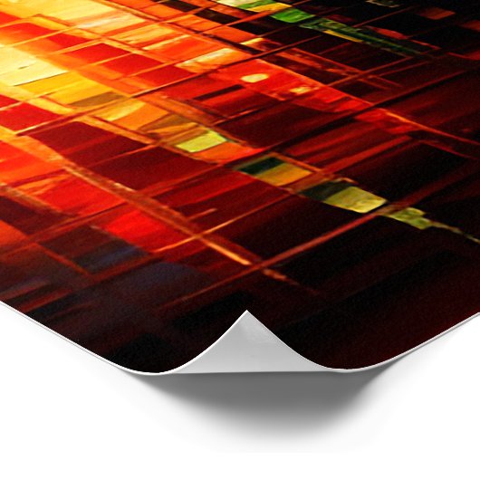 夜の夢想:アムステルダムの月に照らされた運河 ポスター (角)