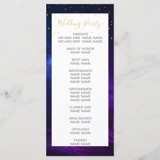 夜の天空エレガントな結婚式へようこそ プログラム (裏面)