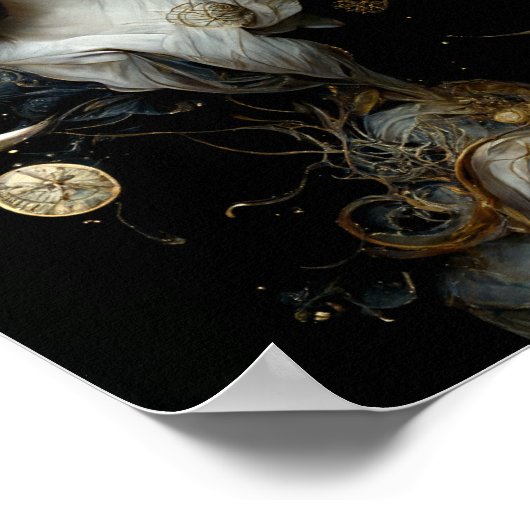 夜の女神Nyxシュルレアルファンタジーアートポスター ポスター (角)