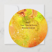 夜の妖精 ゴールド イエロー ブルー レッドのスパークル 招待状 (裏面)