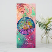 夜の妖精，ピンクの緑の青い赤いキラキラ 招待状 (スタンド正面)