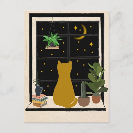 夜の子猫 ポストカード (正面)