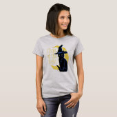 夜の子 黒猫と月 Tシャツ (正面フル)