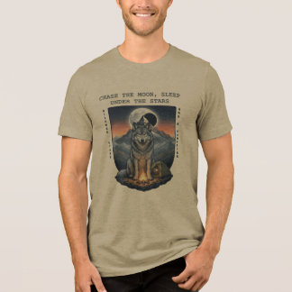 夜の守護者: カスタマイズ・ウルフ・ミッドナイト トライブレンドTシャツ