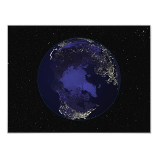 夜の完全な地球の都市のライト5 フォトプリント            (正面)