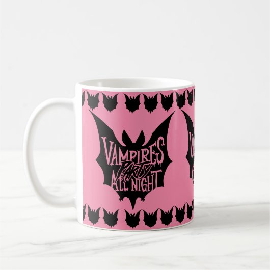 夜の宴:ヴァンパイアのハロウィンパーティー コーヒーマグカップ (左)