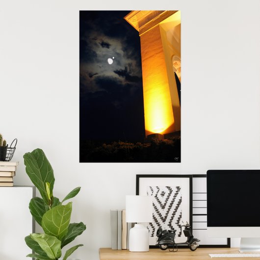 夜の寺 ポスター (ホームオフィス)