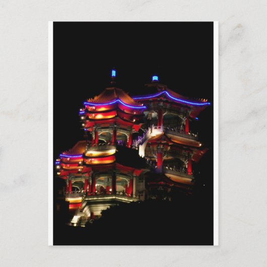 夜の寺 ポストカード (正面)