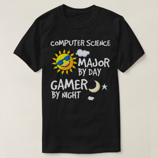 夜の専攻の大学Stuによるコンピュータ科学 Tシャツ (デザイン正面)