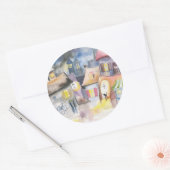 夜の小さな町 ラウンドシール (封筒)