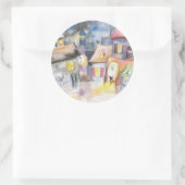 夜の小さな町 ラウンドシール (バッグ)